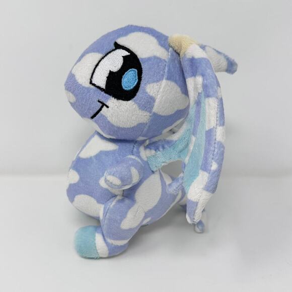 2007 Neopets Cloud Shoyru Plush 7" Blue White Winged Dragon Stuffed Animal Toy - Picture 5 of 10